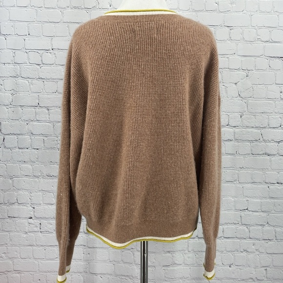 Maeve Anthropologie Brown Taupe 100% Cashmere Luxury Long Sleeve Sweater Soft - Picture 3 of 7